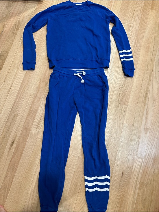 Sol Angeles Pants - Sol Angeles Wave Essential Jogger and Sweatshirt Set in Cobalt Blue
